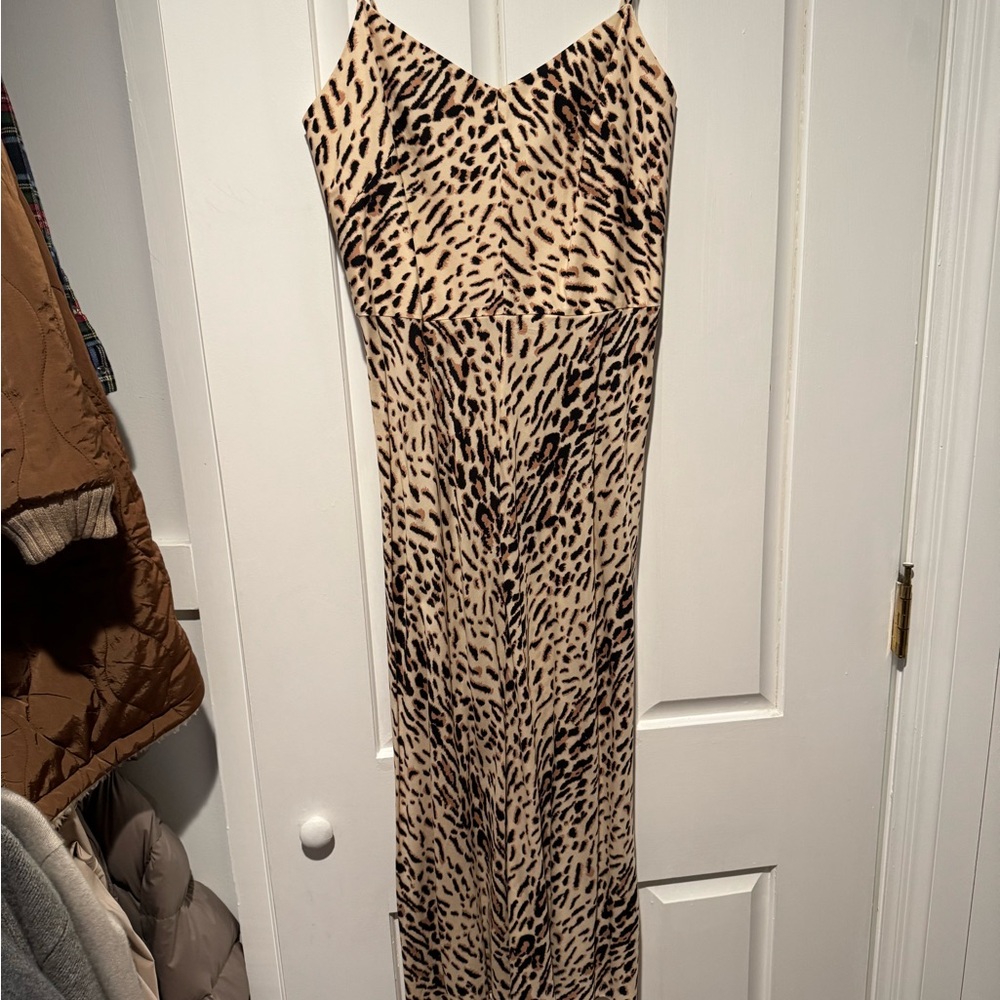 Joie Tan and Black Animal Print Maxi Dress